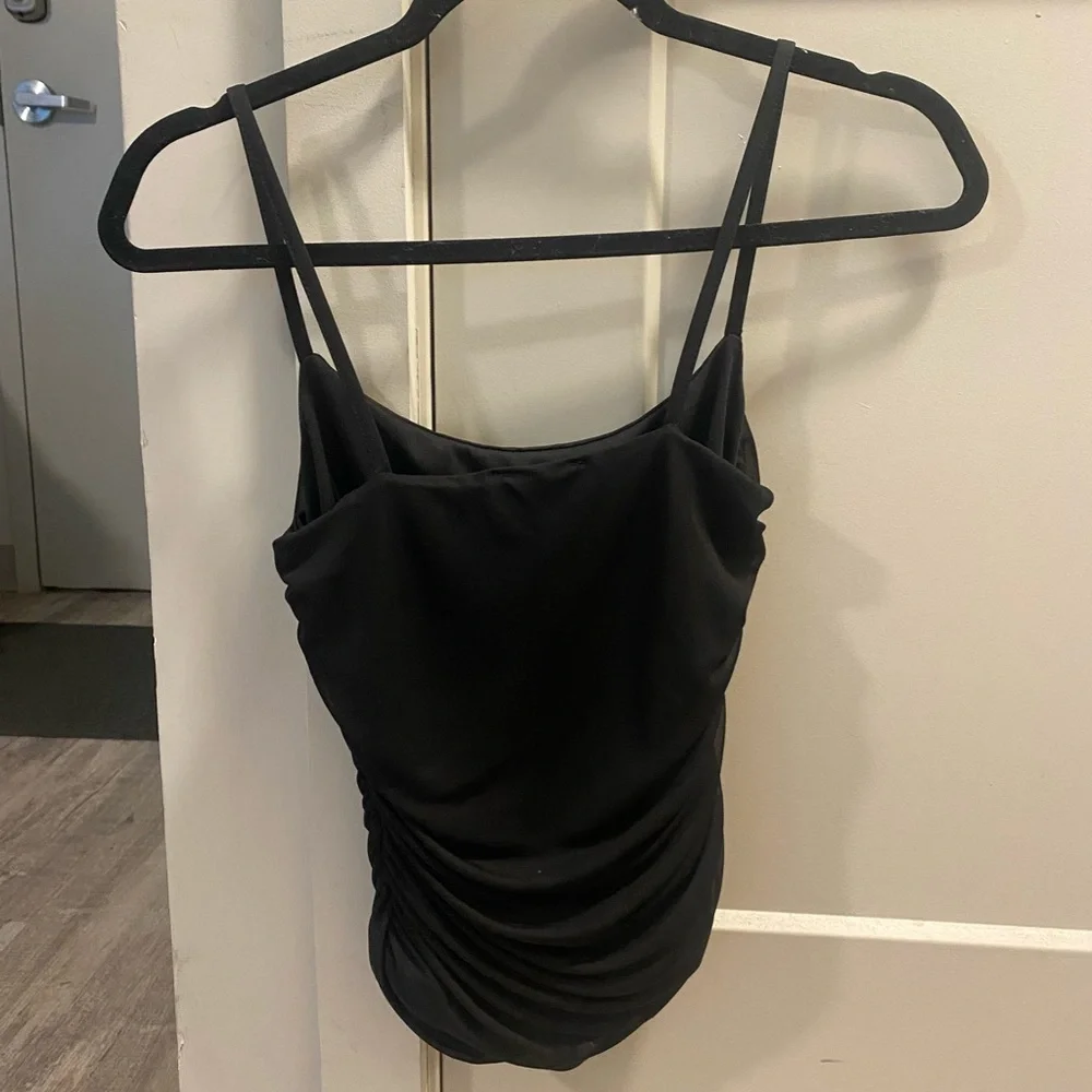 Missguideed Black Rouched Tank - Picture 2 of 3